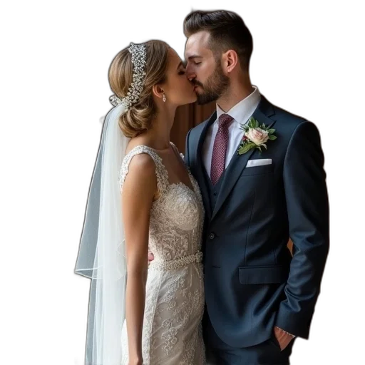 dress, well, groomed, wedding transparent PNG cut-out