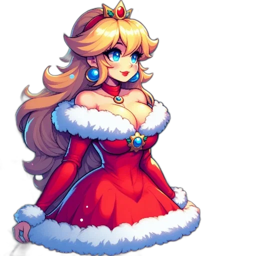 dress, crown, staff, pixel art transparent PNG cut-out