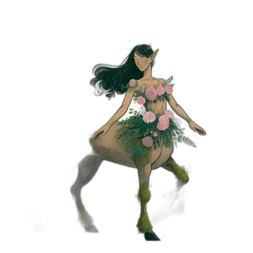 dress, flower, creature, animal transparent PNG cut-out