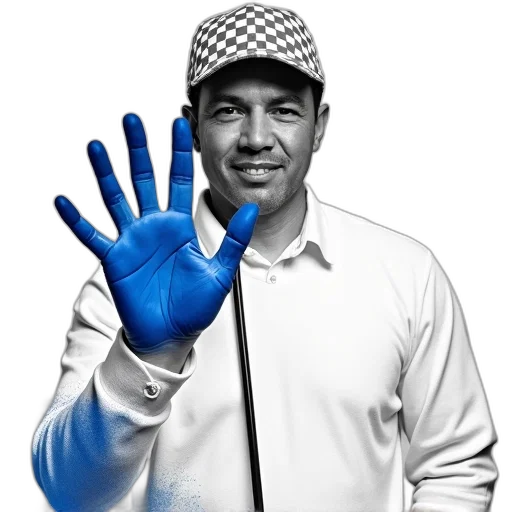 staff, blue, black, white transparent PNG cut-out