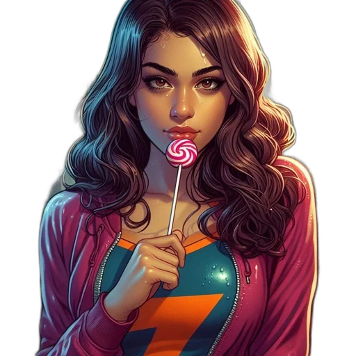 staff, umbrella, jacket, comic book art transparent PNG cut-out