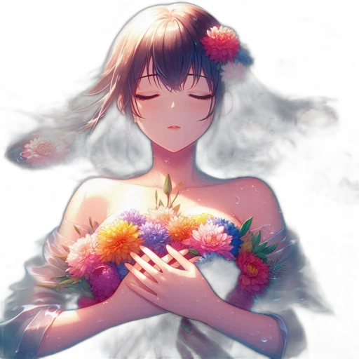 flower, dress, crown, mask transparent PNG cut-out