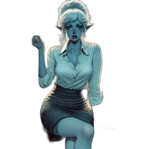 dress, staff, concept art, comic book art transparent PNG cut-out