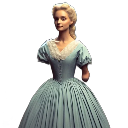 dress, crown, 3d render, concept art transparent PNG cut-out