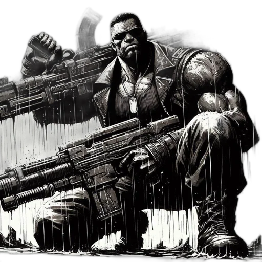 weapon, comic book art, concept art, cyberpunk transparent PNG cut-out