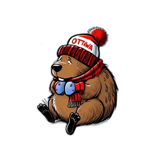hat, pixel art, concept art, beaver transparent PNG cut-out