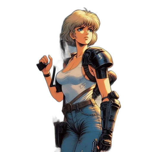weapon, jacket, robot, concept art transparent PNG cut-out