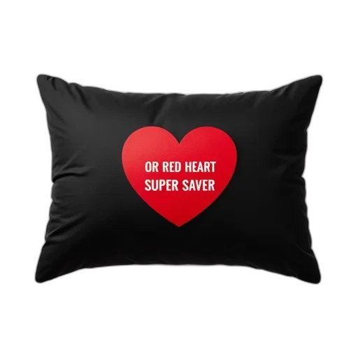 black, rectangular-shaped, pillow, red transparent PNG cut-out
