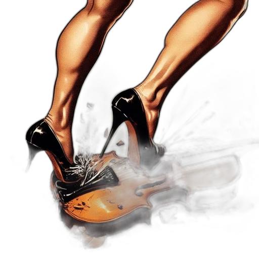 shoes, weapon, photorealistic, comic book art transparent PNG cut-out