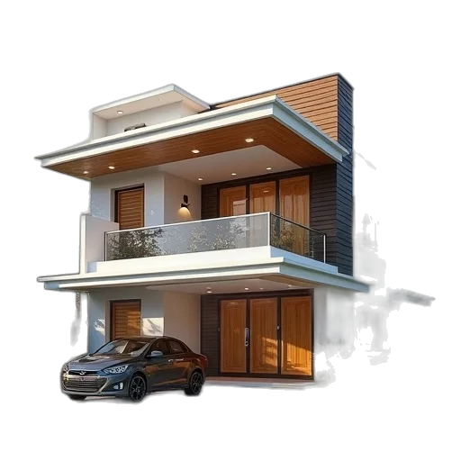 building, car, 3d render, photorealistic transparent PNG cut-out