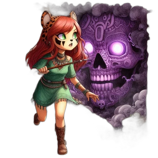 staff, mask, fantasy art, pixel art transparent PNG cut-out