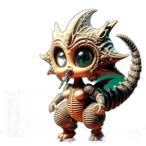 dragon, creature, animal, staff transparent PNG cut-out