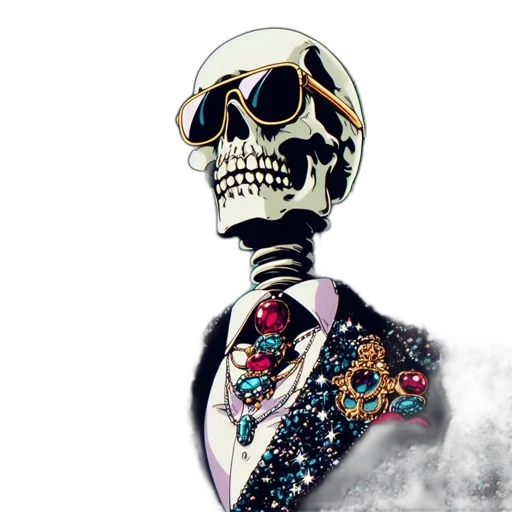 jewelry, jacket, mask, staff transparent PNG cut-out