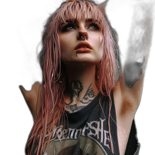 hair, jacket, dress, jewelry transparent PNG cut-out