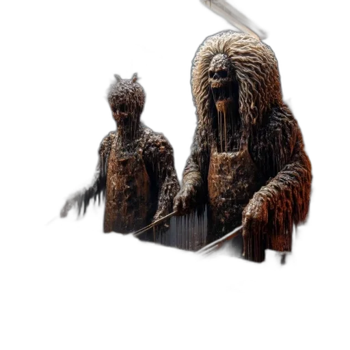 hair, mask, staff, creature transparent PNG cut-out