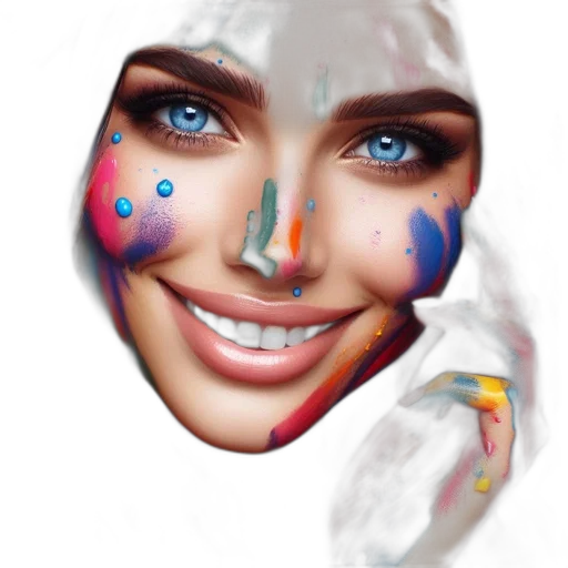 face, mask, photorealistic, oil painting transparent PNG cut-out