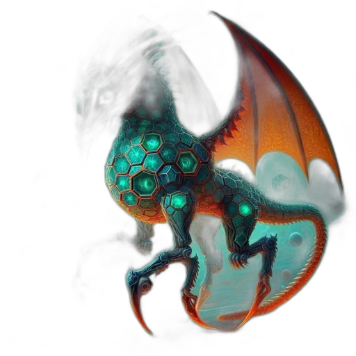 dragon, creature, mask, staff transparent PNG cut-out