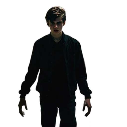 jacket, staff, creature, robot transparent PNG cut-out