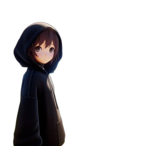 jacket, dress, face, creature transparent PNG cut-out