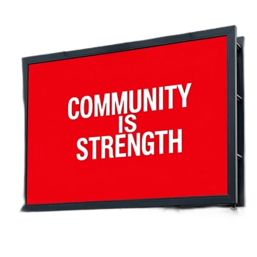 large, red, billboard, white transparent PNG cut-out