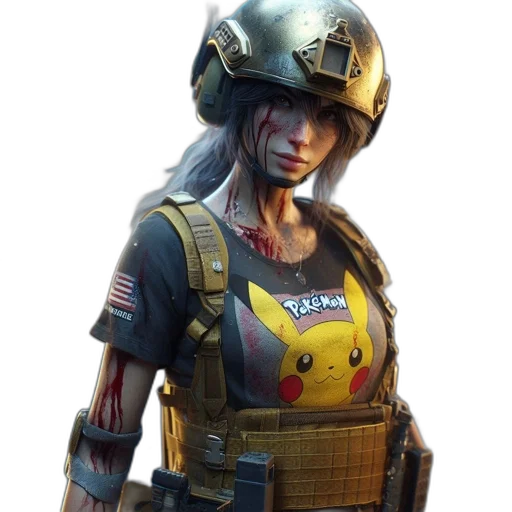 weapon, face, concept art, cyberpunk transparent PNG cut-out