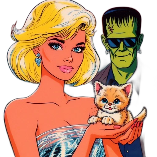 comic book art, concept art, cartoon, fantasy art transparent PNG cut-out