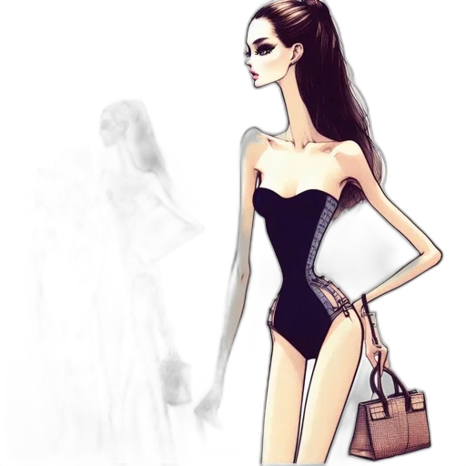 dress, concept art, cartoon, photorealistic transparent PNG cut-out