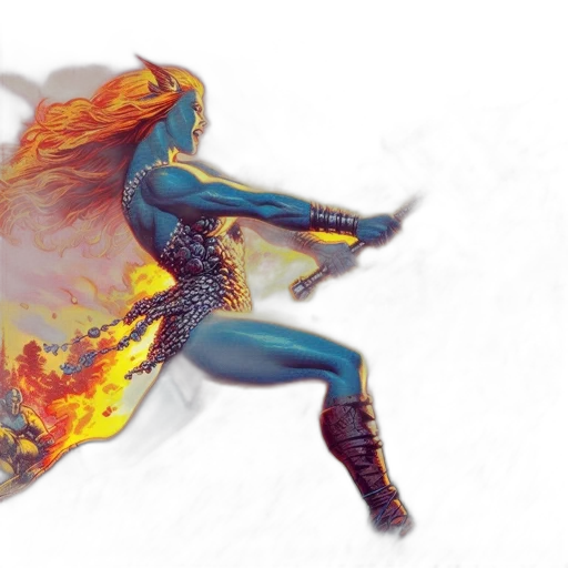 comic book art, concept art, fantasy art, watercolor transparent PNG cut-out