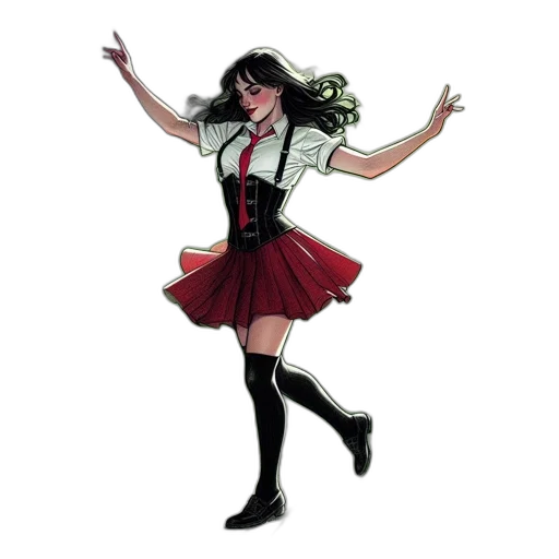 dress, comic book art, concept art, cartoon transparent PNG cut-out