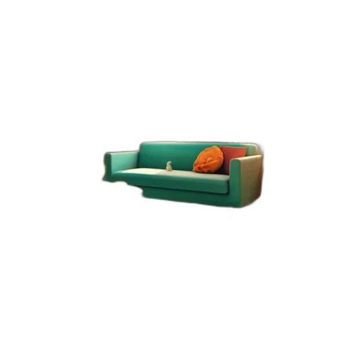 furniture, 3d render, photorealistic, green transparent PNG cut-out