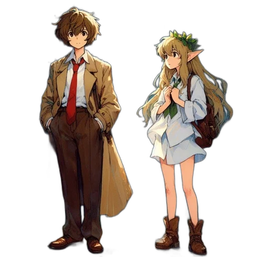 concept art, anime, pixel art, watercolor transparent PNG cut-out