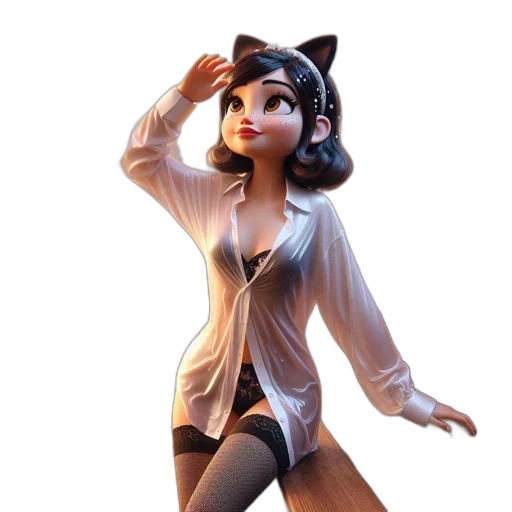 dress, staff, 3d render, concept art transparent PNG cut-out