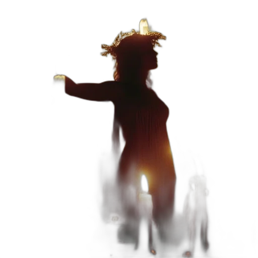 staff, hair, creature, dress transparent PNG cut-out