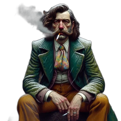 jacket, face, concept art, comic book art transparent PNG cut-out
