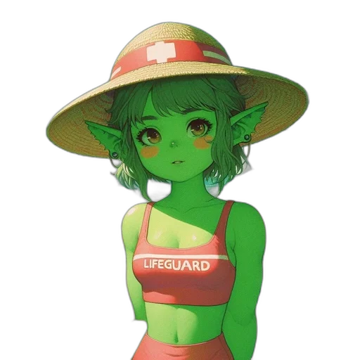 hat, staff, creature, dress transparent PNG cut-out