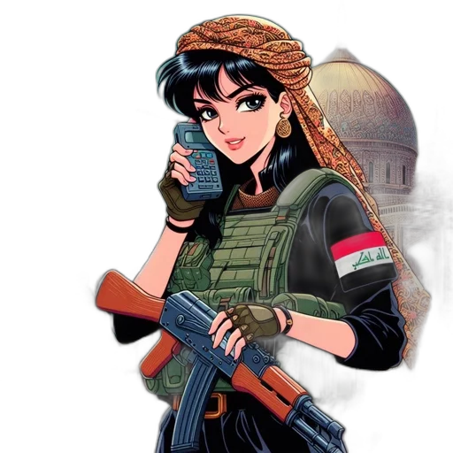 weapon, jacket, pixel art, anime transparent PNG cut-out
