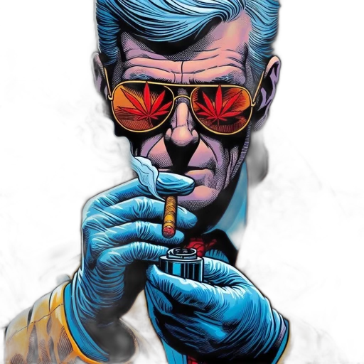 jacket, face, comic book art, cyberpunk transparent PNG cut-out