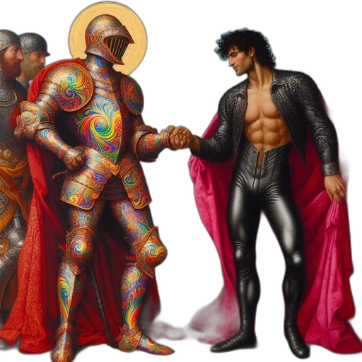 sword, jacket, concept art, comic book art transparent PNG cut-out