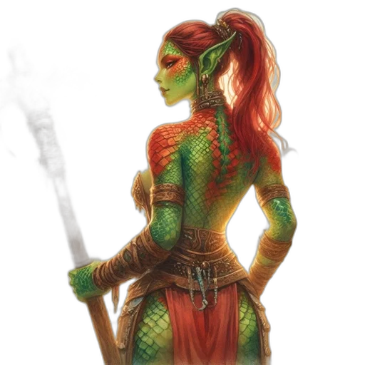dragon, staff, fantasy art, concept art transparent PNG cut-out