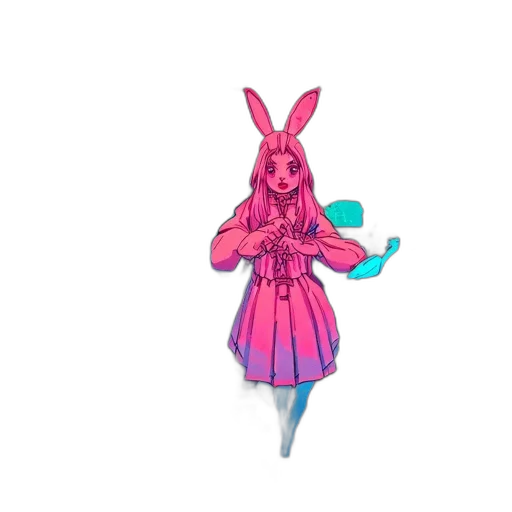 dress, creature, staff, weapon transparent PNG cut-out