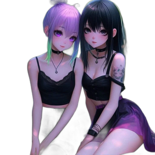 dress, anime, cyberpunk, concept art transparent PNG cut-out