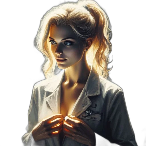 staff, face, jewelry, jacket transparent PNG cut-out