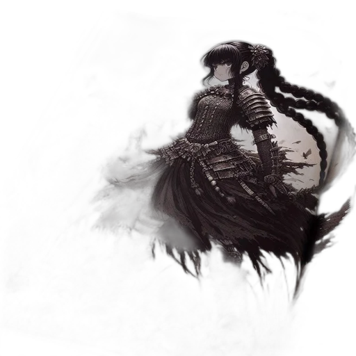 dragon, mask, weapon, hair transparent PNG cut-out