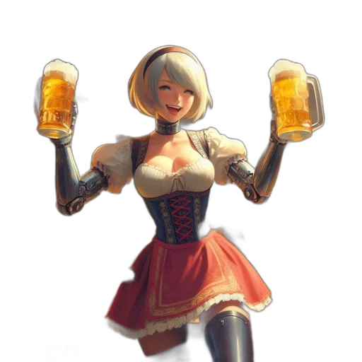 robot, dress, bottle, weapon transparent PNG cut-out