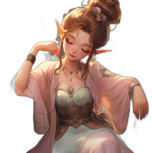 dress, crown, staff, jewelry transparent PNG cut-out