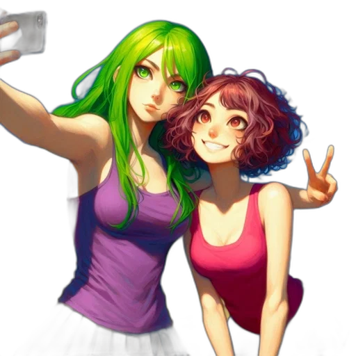 anime, concept art, pixel art, watercolor transparent PNG cut-out