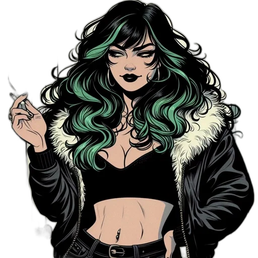 jacket, comic book art, cartoon, concept art transparent PNG cut-out