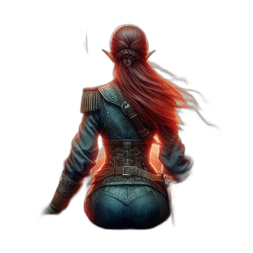 jacket, staff, mask, hair transparent PNG cut-out