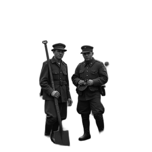 staff, weapon, jacket, hat transparent PNG cut-out