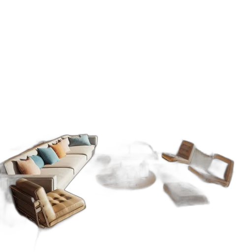 furniture, 3d render, earth tones, monochrome transparent PNG cut-out
